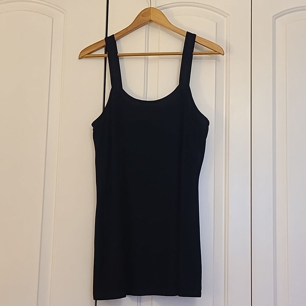 Eileen Fisher Womens Black Tank Top Stretch Minimalist System Layer Size Small